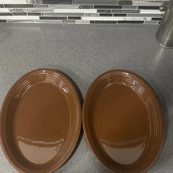 Fiestaware Brown Oval Platters - Picture 1 of 7
